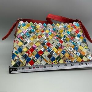 Nahui Ollin Red Shoulder Bag Vibrant Design